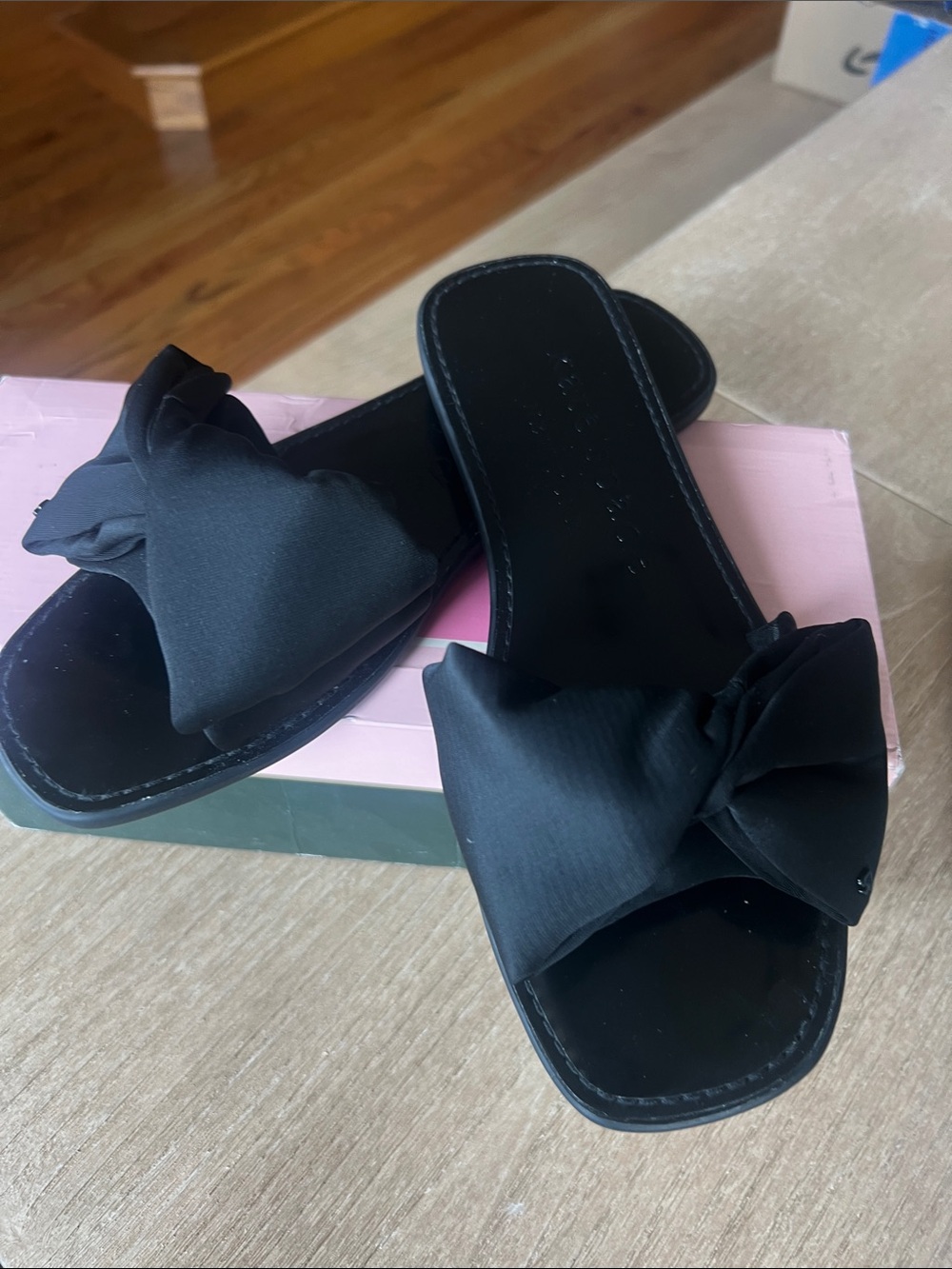 kate spade Black Bow Slide Sandals
